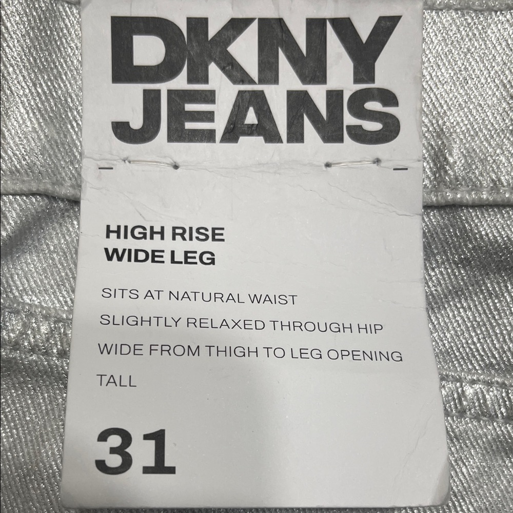 DKNY Metallic Silver Wide-Leg Trousers - Picture 8 of 8